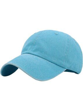 〽️Unisex Clear Blue Adjustable Low Crown Baseball Classic Cotton Plain Dad Hats